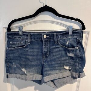 Old Navy Dark Blue Distressed Jean Shorts